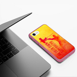 Чехол iPhone 7/8 матовый Be your own Superhero, цвет: 3D-малиновый — фото 2