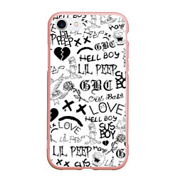 Чехол iPhone 7/8 матовый LIL PEEP LOGOBOMBING, цвет: 3D-светло-розовый