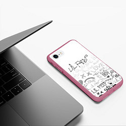 Чехол iPhone 7/8 матовый LIL PEEP, цвет: 3D-малиновый — фото 2