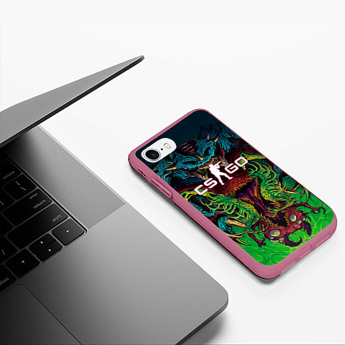 Чехол iPhone 7/8 матовый CS GO Hyperbeast / 3D-Малиновый – фото 3