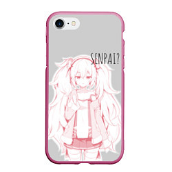 Чехол iPhone 7/8 матовый Kawaii loli anime, цвет: 3D-малиновый