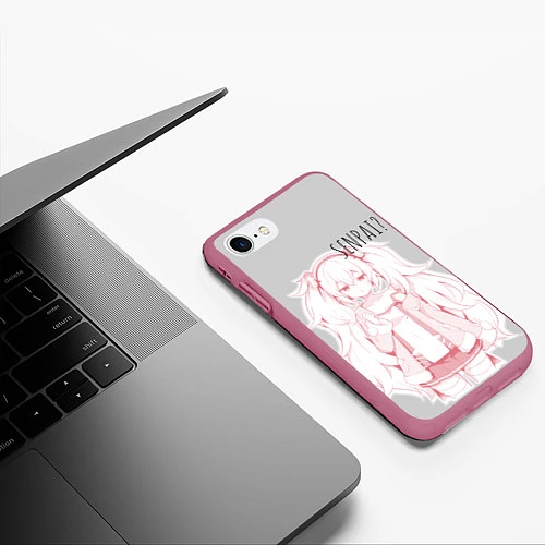 Чехол iPhone 7/8 матовый Kawaii loli anime / 3D-Малиновый – фото 3