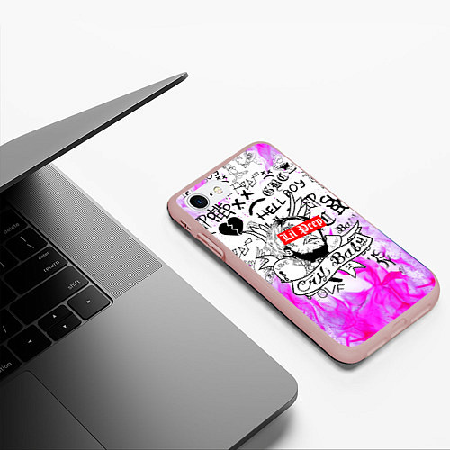 Чехол iPhone 7/8 матовый LIL PEEP / 3D-Светло-розовый – фото 3