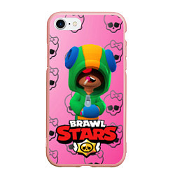 Чехол iPhone 7/8 матовый Brawl stars, цвет: 3D-светло-розовый