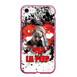 Чехол iPhone 7/8 матовый Lil Peep, цвет: 3D-малиновый