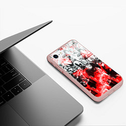 Чехол iPhone 7/8 матовый One-Punch Man Collage, цвет: 3D-светло-розовый — фото 2