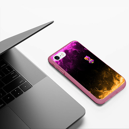 Чехол iPhone 7/8 матовый Бравл Старс / 3D-Малиновый – фото 3