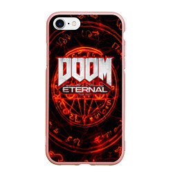 Чехол iPhone 7/8 матовый DOOM, цвет: 3D-светло-розовый