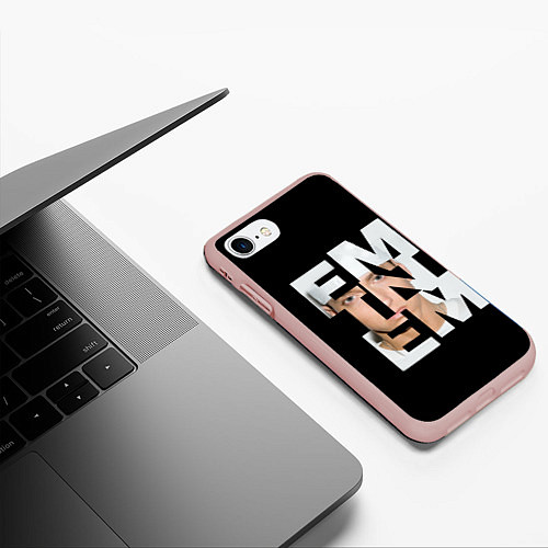 Чехол iPhone 7/8 матовый Eminem / 3D-Светло-розовый – фото 3