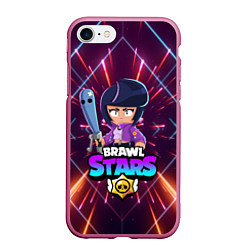 Чехол iPhone 7/8 матовый BRAWL STARS BIBI, цвет: 3D-малиновый