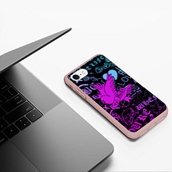 Чехол iPhone 7/8 матовый LIL PEEP, цвет: 3D-светло-розовый — фото 2