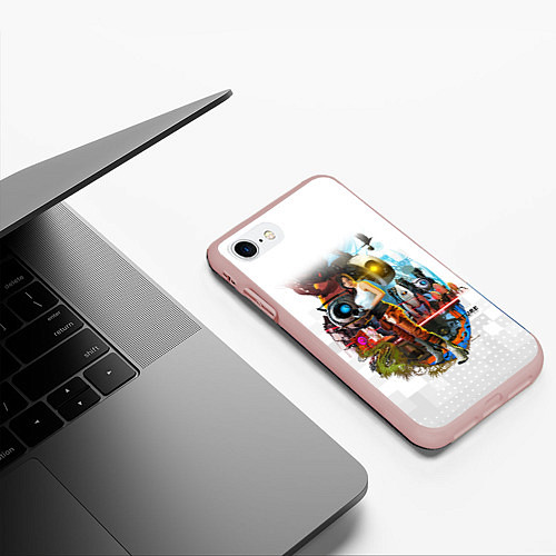 Чехол iPhone 7/8 матовый PORTAL / 3D-Светло-розовый – фото 3
