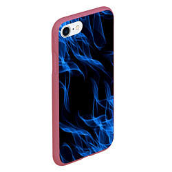 Чехол iPhone 7/8 матовый BLUE FIRE FLAME, цвет: 3D-малиновый — фото 2