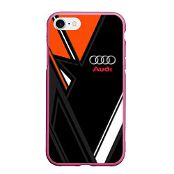 Чехол iPhone 7/8 матовый AUDI, цвет: 3D-малиновый