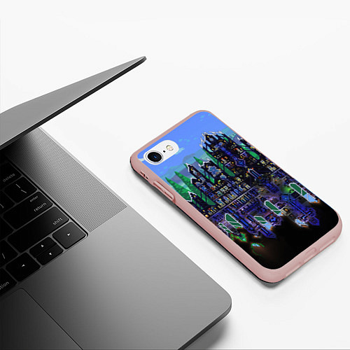 Чехол iPhone 7/8 матовый TERRARIA / 3D-Светло-розовый – фото 3