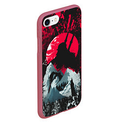 Чехол iPhone 7/8 матовый Ведьмак, цвет: 3D-малиновый — фото 2