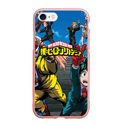 Чехол iPhone 7/8 матовый My Hero Academia все герои, цвет: 3D-светло-розовый