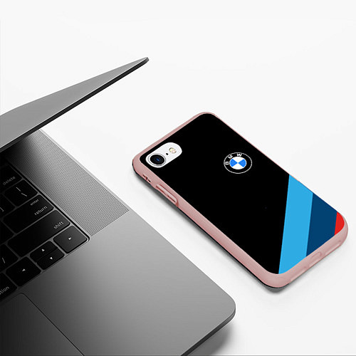 Чехол iPhone 7/8 матовый BMW / 3D-Светло-розовый – фото 3