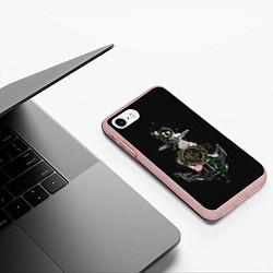 Чехол iPhone 7/8 матовый Якорь с компасом и цветами, цвет: 3D-светло-розовый — фото 2