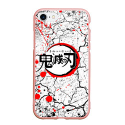 Чехол iPhone 7/8 матовый KIMETSU NO YAIBA, цвет: 3D-светло-розовый