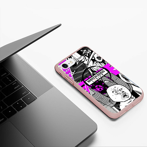 Чехол iPhone 7/8 матовый WATCH DOGS:LEGION / 3D-Светло-розовый – фото 3