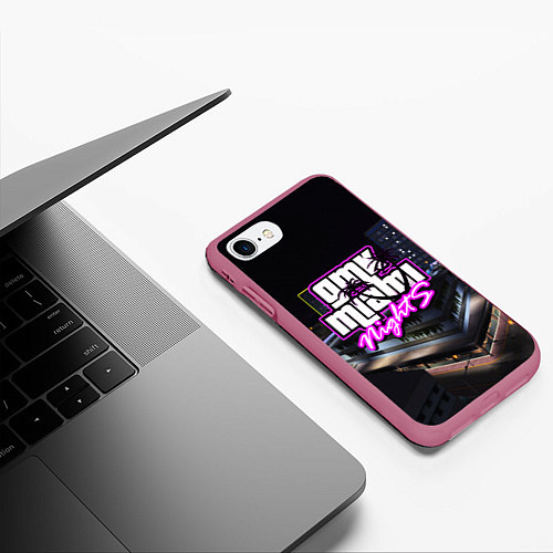 Чехол iPhone 7/8 матовый GTA VI: MIAMI NIGHTS / 3D-Малиновый – фото 3