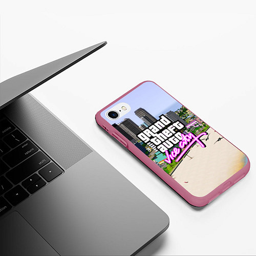 Чехол iPhone 7/8 матовый GTA REDUX 2020 / 3D-Малиновый – фото 3