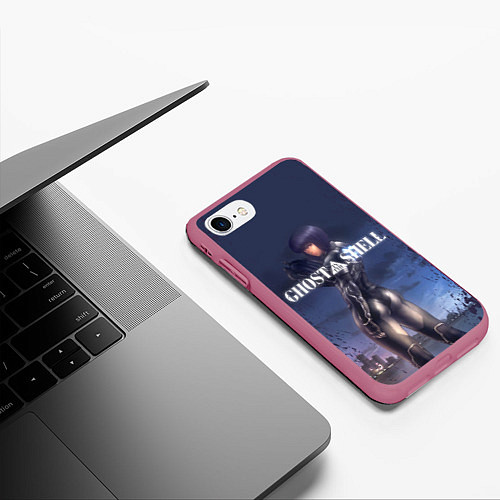 Чехол iPhone 7/8 матовый Призрак в доспехах / 3D-Малиновый – фото 3