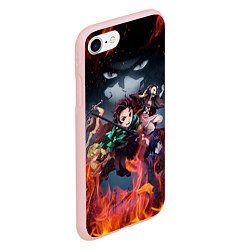 Чехол iPhone 7/8 матовый KIMETSU NO YAIBA, цвет: 3D-светло-розовый — фото 2