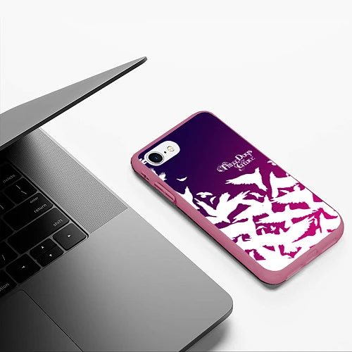 Чехол iPhone 7/8 матовый Three Days Grace / 3D-Малиновый – фото 3