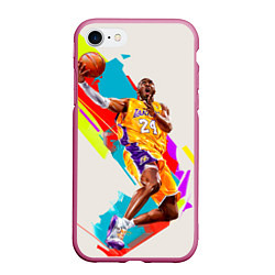 Чехол iPhone 7/8 матовый Kobe Bryant, цвет: 3D-малиновый
