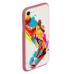 Чехол iPhone 7/8 матовый Kobe Bryant, цвет: 3D-малиновый — фото 2