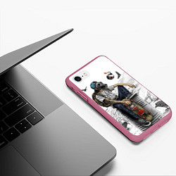 Чехол iPhone 7/8 матовый Граффити, цвет: 3D-малиновый — фото 2