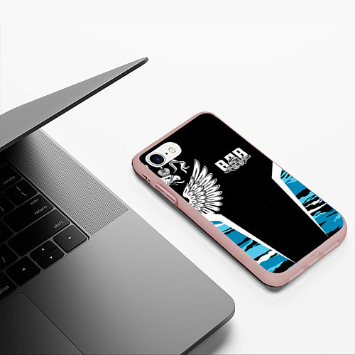Чехол iPhone 7/8 матовый Камуфляж ВДВ / 3D-Светло-розовый – фото 3