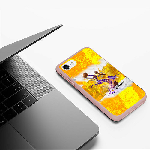 Чехол iPhone 7/8 матовый Kobe Bryant / 3D-Светло-розовый – фото 3