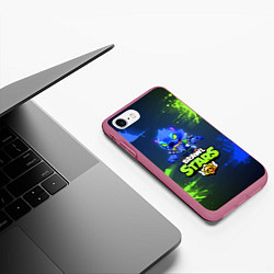 Чехол iPhone 7/8 матовый Brawl Stars Werewolf Leon, цвет: 3D-малиновый — фото 2