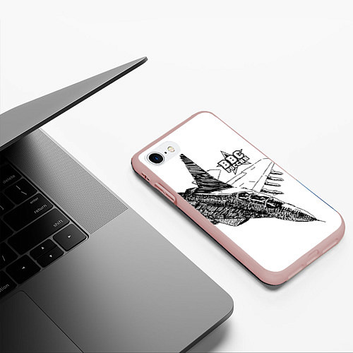 Чехол iPhone 7/8 матовый ВВС России / 3D-Светло-розовый – фото 3