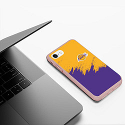 Чехол iPhone 7/8 матовый LA LAKERS, цвет: 3D-светло-розовый — фото 2