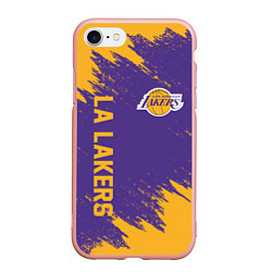 Чехол iPhone 7/8 матовый LA LAKERS, цвет: 3D-светло-розовый