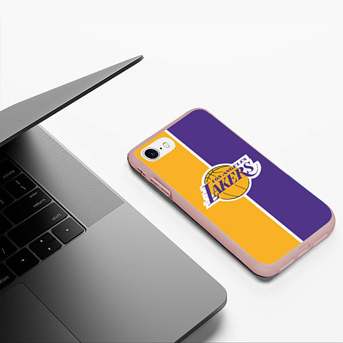 Чехол iPhone 7/8 матовый LA LAKERS / 3D-Светло-розовый – фото 3