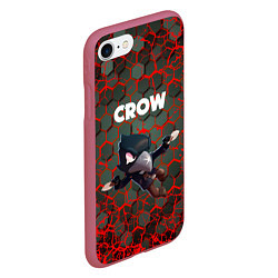 Чехол iPhone 7/8 матовый BRAWL STARS CROW, цвет: 3D-малиновый — фото 2