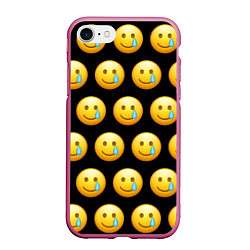 Чехол iPhone 7/8 матовый New Emoji, цвет: 3D-малиновый