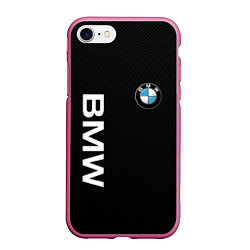 Чехол iPhone 7/8 матовый BMW, цвет: 3D-малиновый