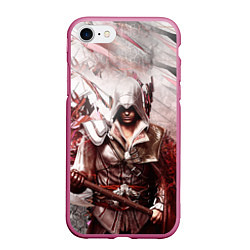 Чехол iPhone 7/8 матовый ASSASSINS CREED, цвет: 3D-малиновый