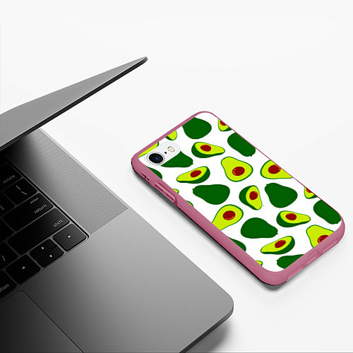 Чехол iPhone 7/8 матовый Avokado / 3D-Малиновый – фото 3