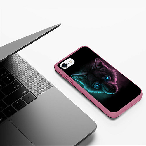 Чехол iPhone 7/8 матовый Neon Style / 3D-Малиновый – фото 3