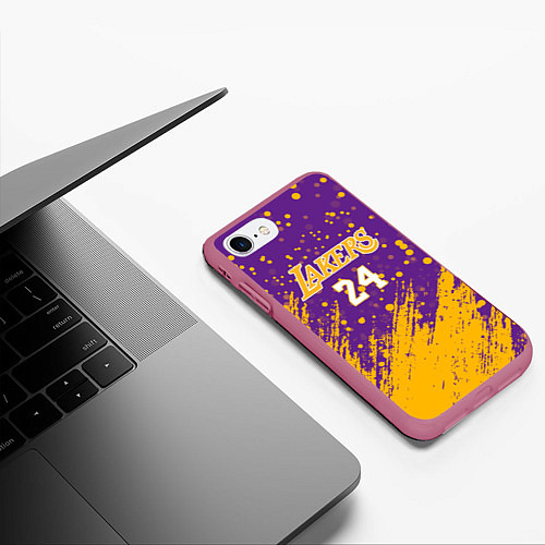 Чехол iPhone 7/8 матовый KOBE BRYANT / 3D-Малиновый – фото 3