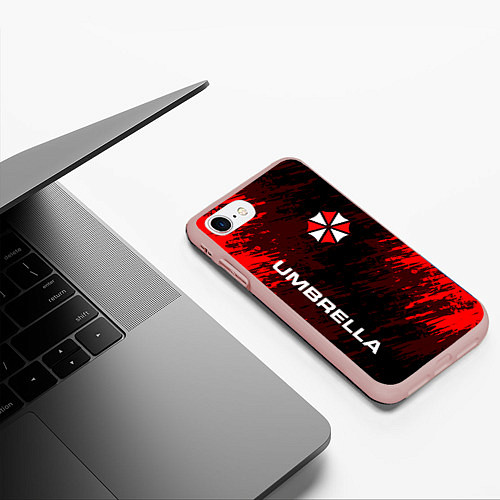 Чехол iPhone 7/8 матовый UMBRELLA CORPORATION / 3D-Светло-розовый – фото 3