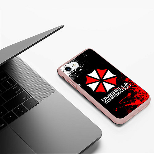 Чехол iPhone 7/8 матовый UMBRELLA CORPORATION / 3D-Светло-розовый – фото 3