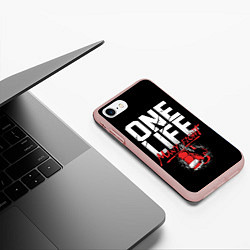 Чехол iPhone 7/8 матовый One Life Many Fight, цвет: 3D-светло-розовый — фото 2